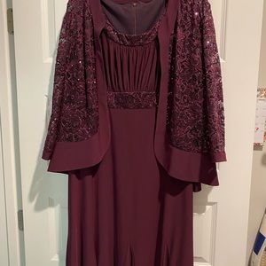 Plum special occasion dress with jacket